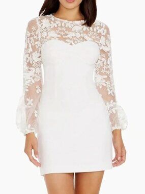 dress the population carmen dress DRESS THE POPULATION CARMEN LONG SLEEVE V-NECK NAVY GOWN sz S